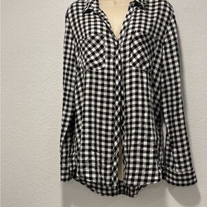 Black and White Checkered Women's Top